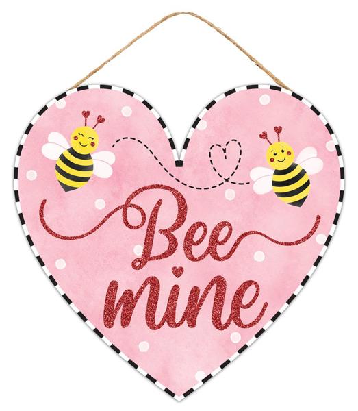 AP8973 Bee Mine Glitter Heart Sign - A&B Wholesale Market Inc