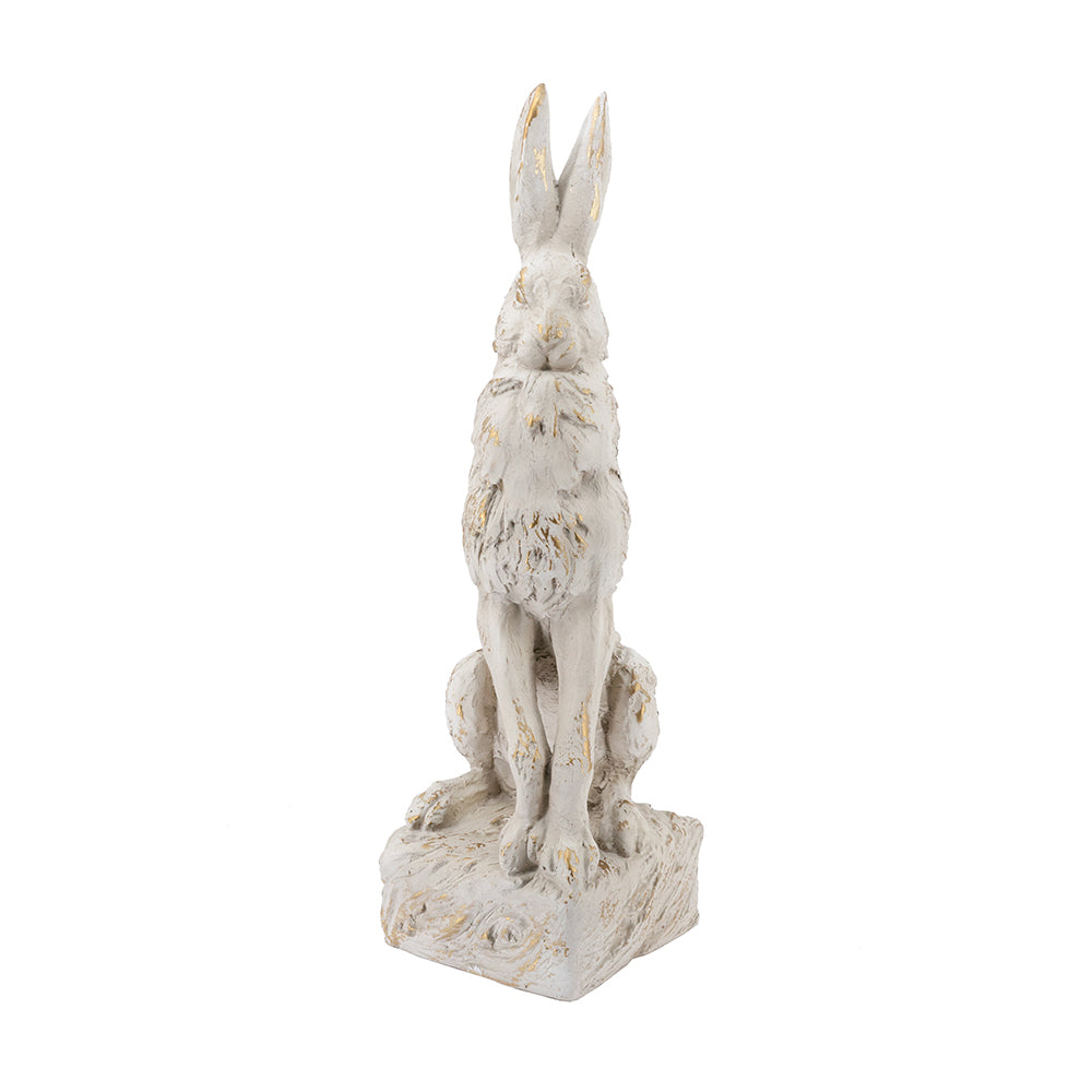B0015 | Large Magnesium Rabbit Figurine w/Antique White Finish