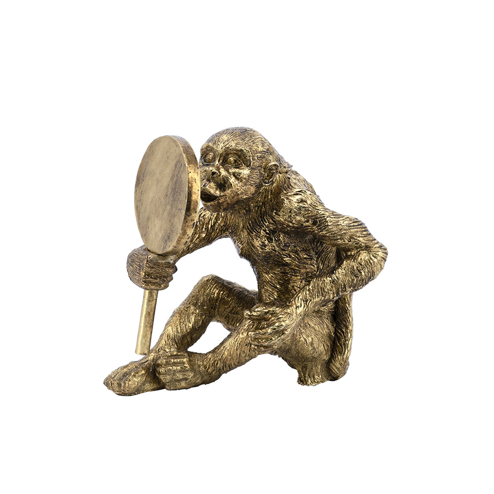 B0058 | 9.5" x 6.5" x 10" | Gibbon W/Mirror | Gold