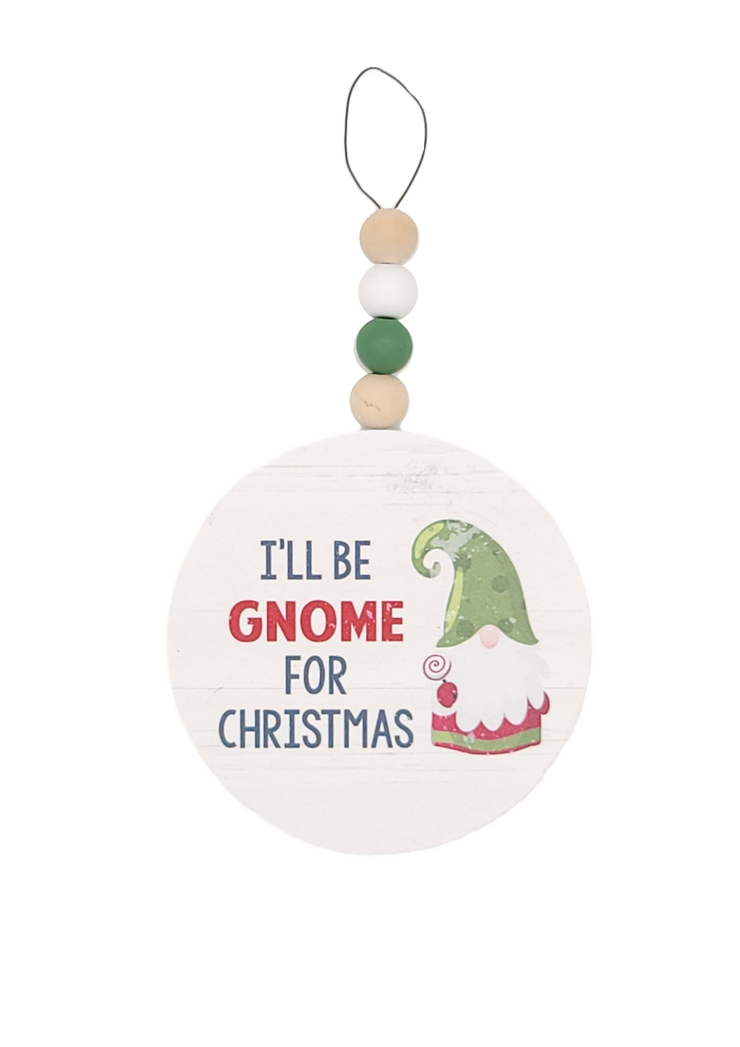 C20063 | Wood Gnome Bead Ornament