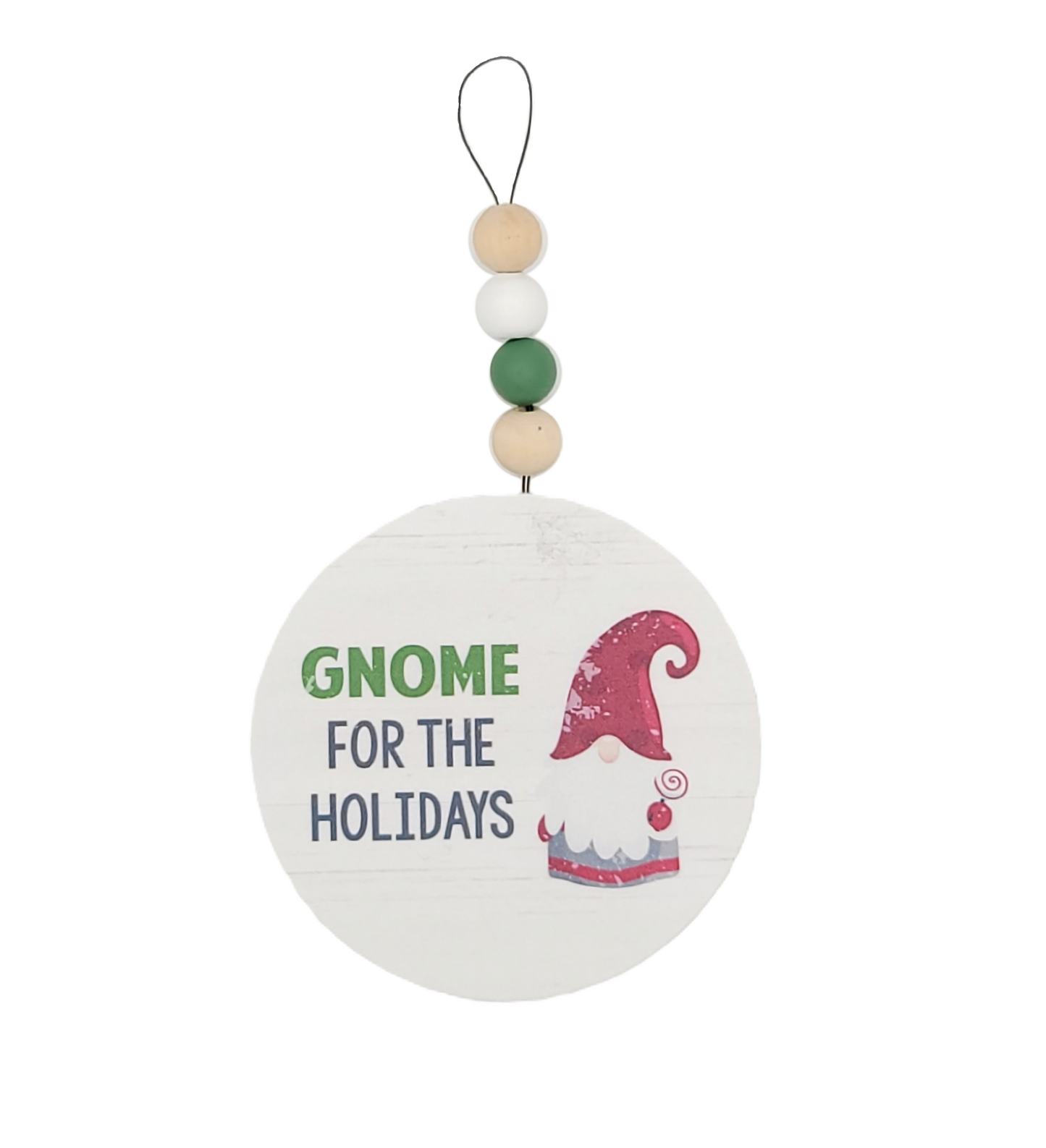 C20063 | Wood Gnome Bead Ornament
