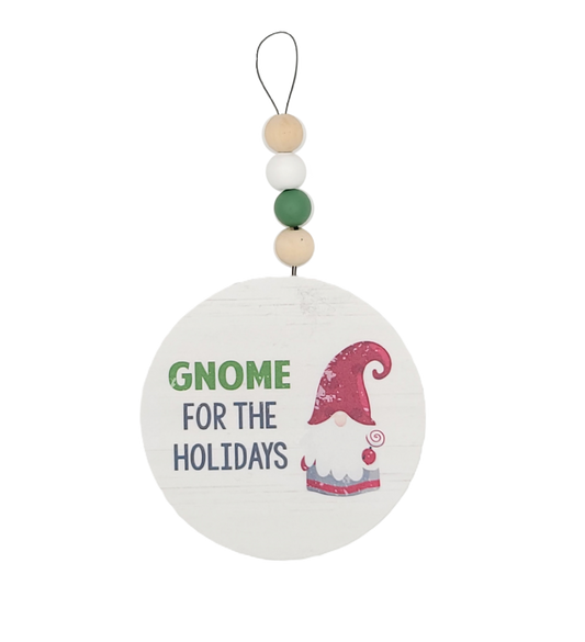 C20063 | Wood Gnome Bead Ornament