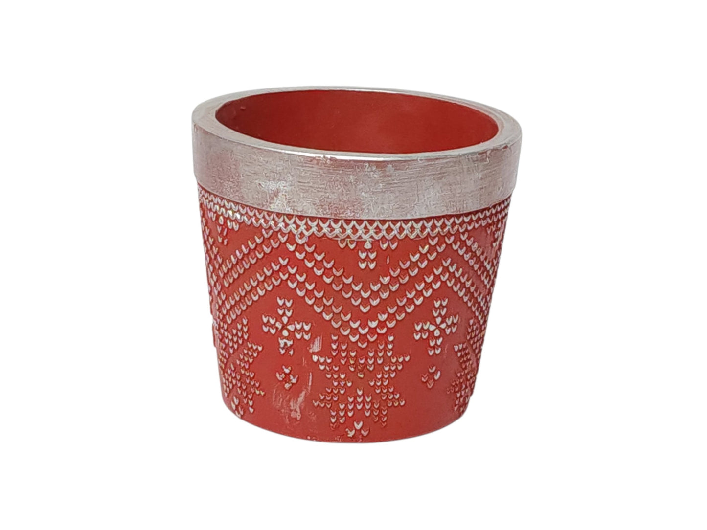 C21471 | RESIN SNOWFLAKE CROSS PATTERN PLANTER | 3ASST. COLORS