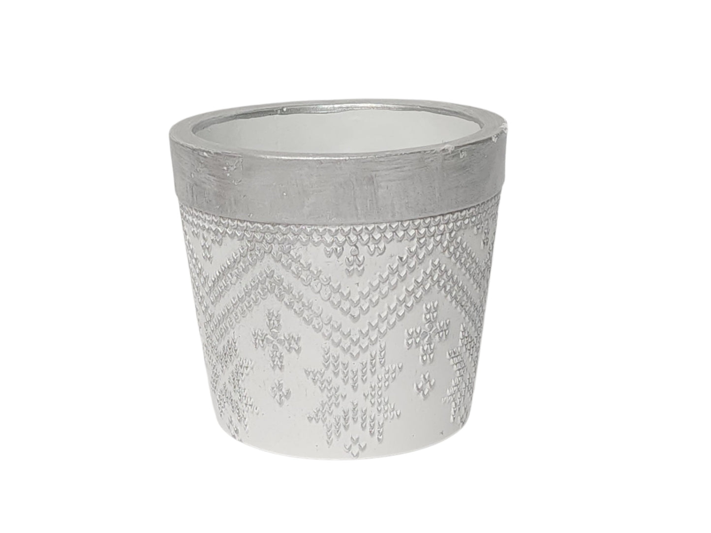 C21471 | RESIN SNOWFLAKE CROSS PATTERN PLANTER | 3ASST. COLORS