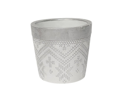 C21471 | RESIN SNOWFLAKE CROSS PATTERN PLANTER | 3ASST. COLORS