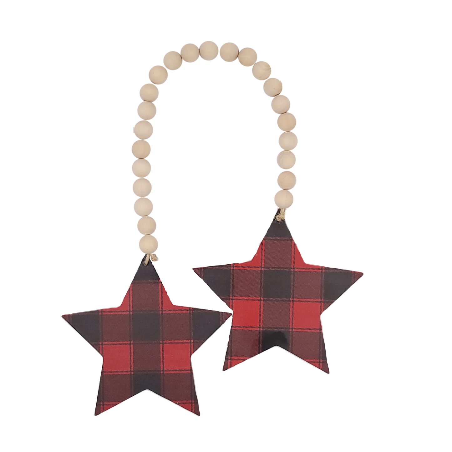 C22230 | Double Tree/Star Ornament | Red/Black