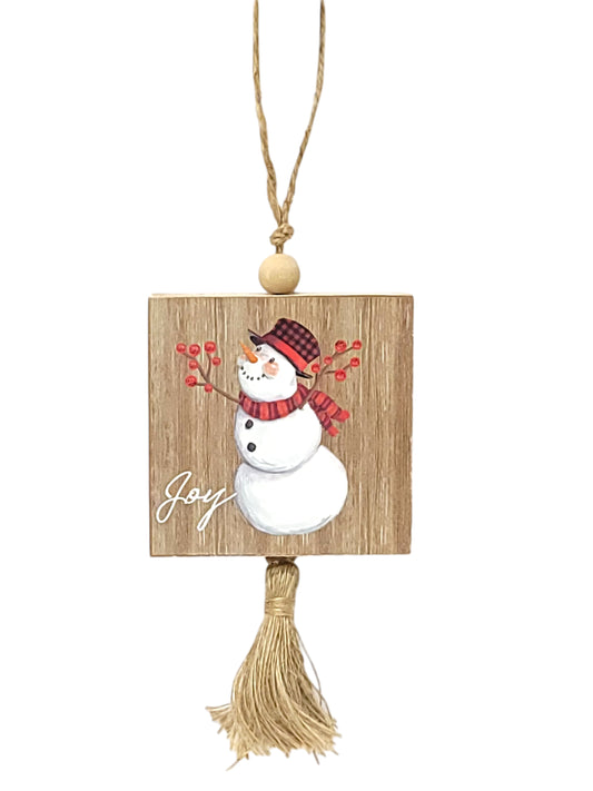 C22240 | Snowman Ornament w/Tassel | 4 Assorted