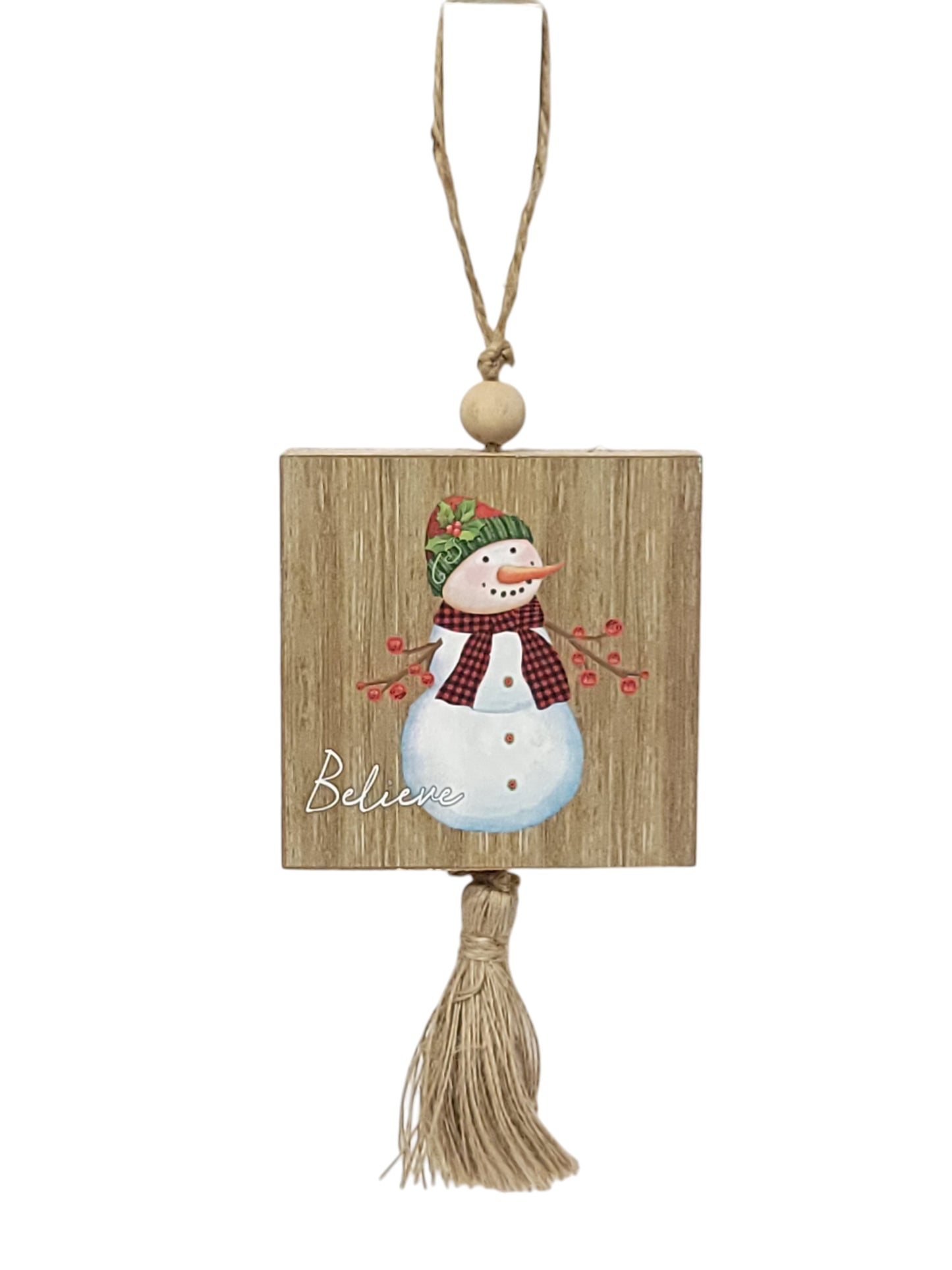 C22240 | Snowman Ornament w/Tassel | 4 Assorted