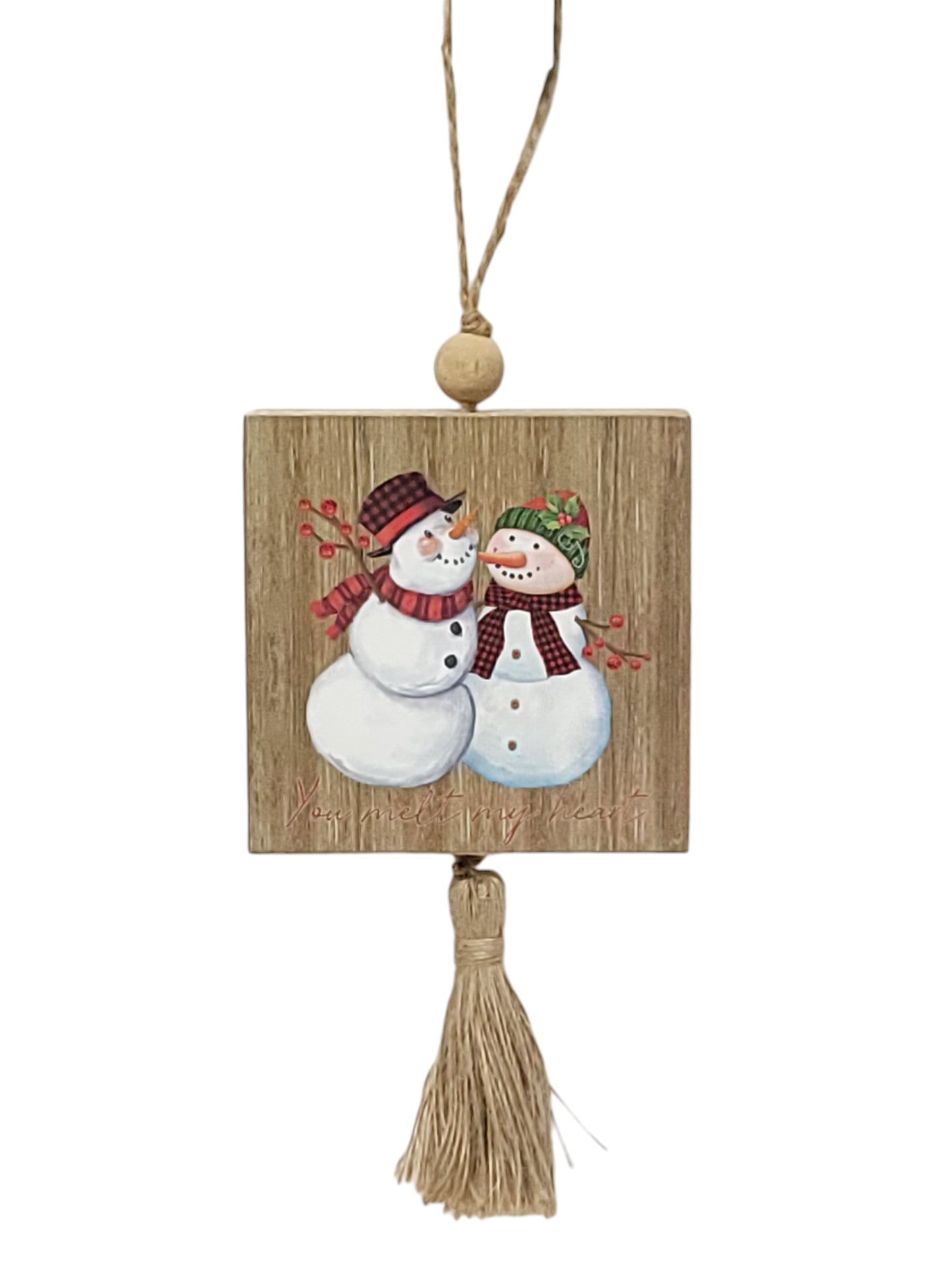 C22240 | Snowman Ornament w/Tassel | 4 Assorted