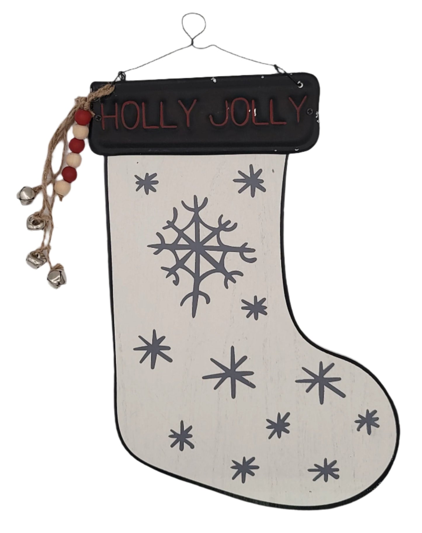 C22296 Red/Black Stocking w/Bead 2A