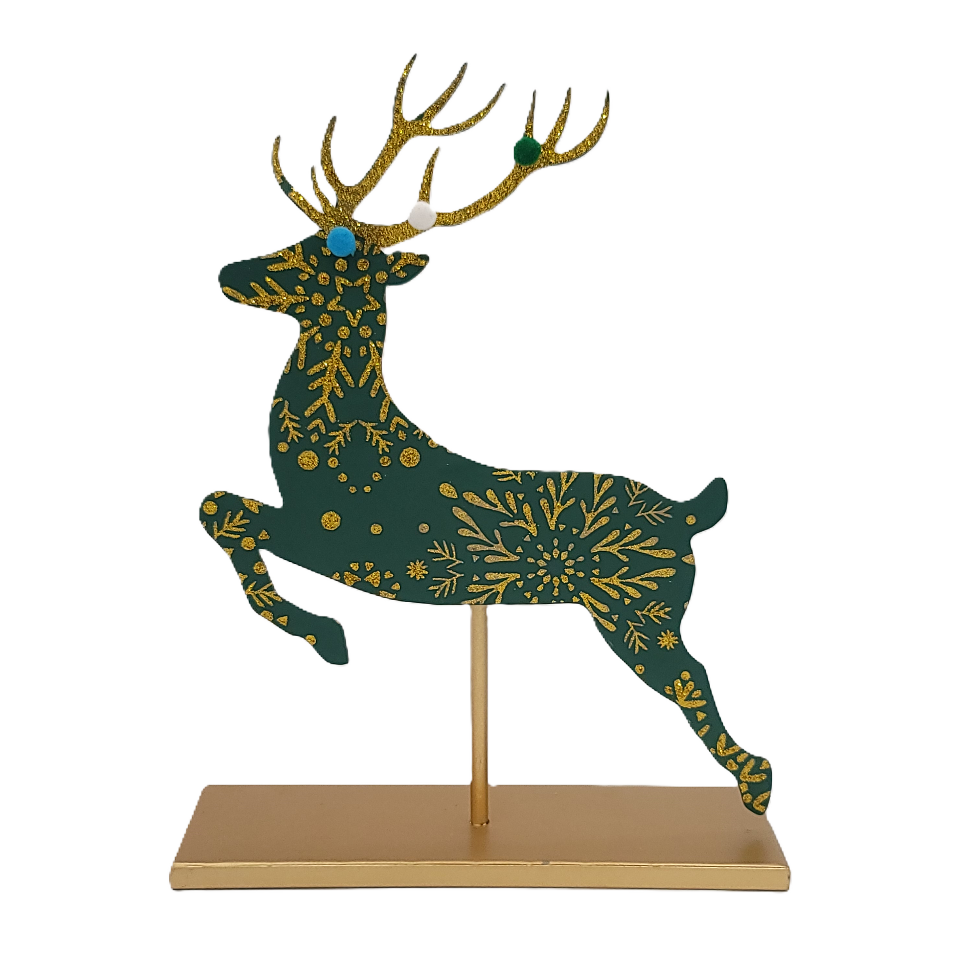 C22409 | Leaping Deer Stand | White/Red/Green - A&B Wholesale Market Inc