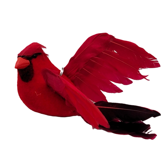 C22464 | Feather Cardinal Flying Ornament | SET OF 6