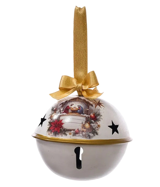 C26087 | Mini Nativity Bell Hanger w/Poinsettia
