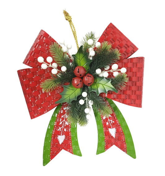 C26111 | Metal Holiday Bow w/Bells Hanger
