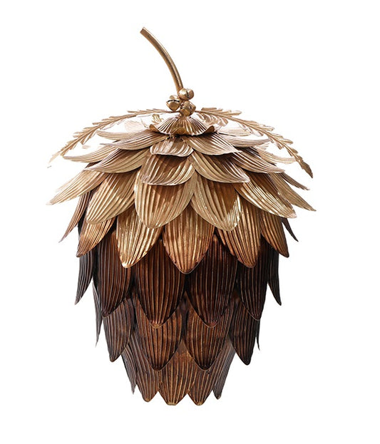 C26227 | 22"H | Large Metal Layered Pinecone Stand