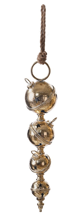 C26253 | Small Metal Gold Star Bell Finial Hang