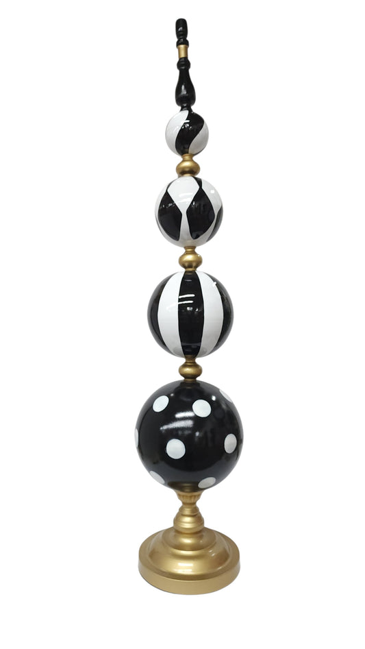 C26264 | 48.5"H | Small Metal Black/White Finial