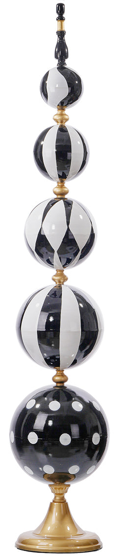 C26265 | 71"H | Large Metal Black/White Finial