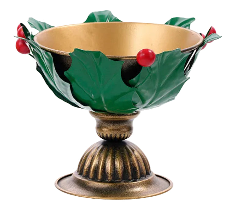 C26395 | Large Metal Holly Leaf Container