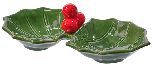 C26493 | Ceramic Holly Berry Condiment Dish