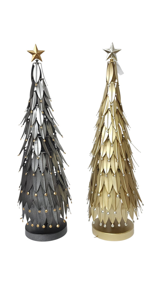 C26560 | Metal Gold/Silver Leaf Tree | 2 Asst.