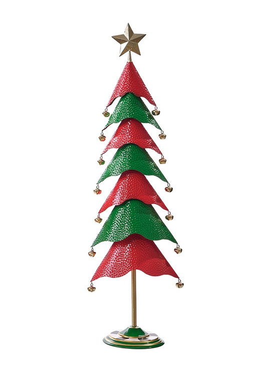 C26772 | 35"H | Large Metal Green/Red Tree W/Bells