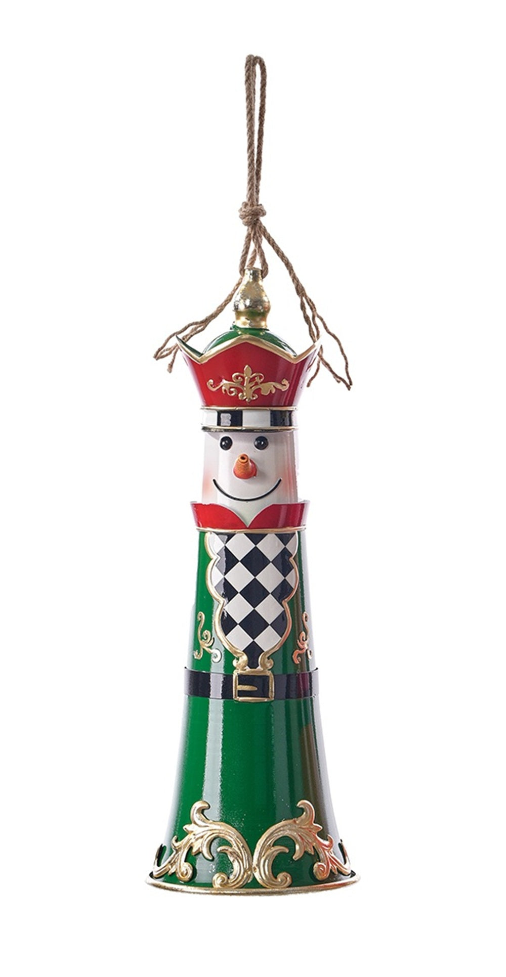 C26773 | Metal Santa/Snowman Nutcracker Bell Hang | 2 Asst
