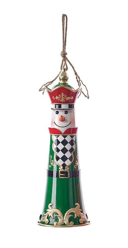 C26773 | Metal Santa/Snowman Nutcracker Bell Hang | 2 Asst