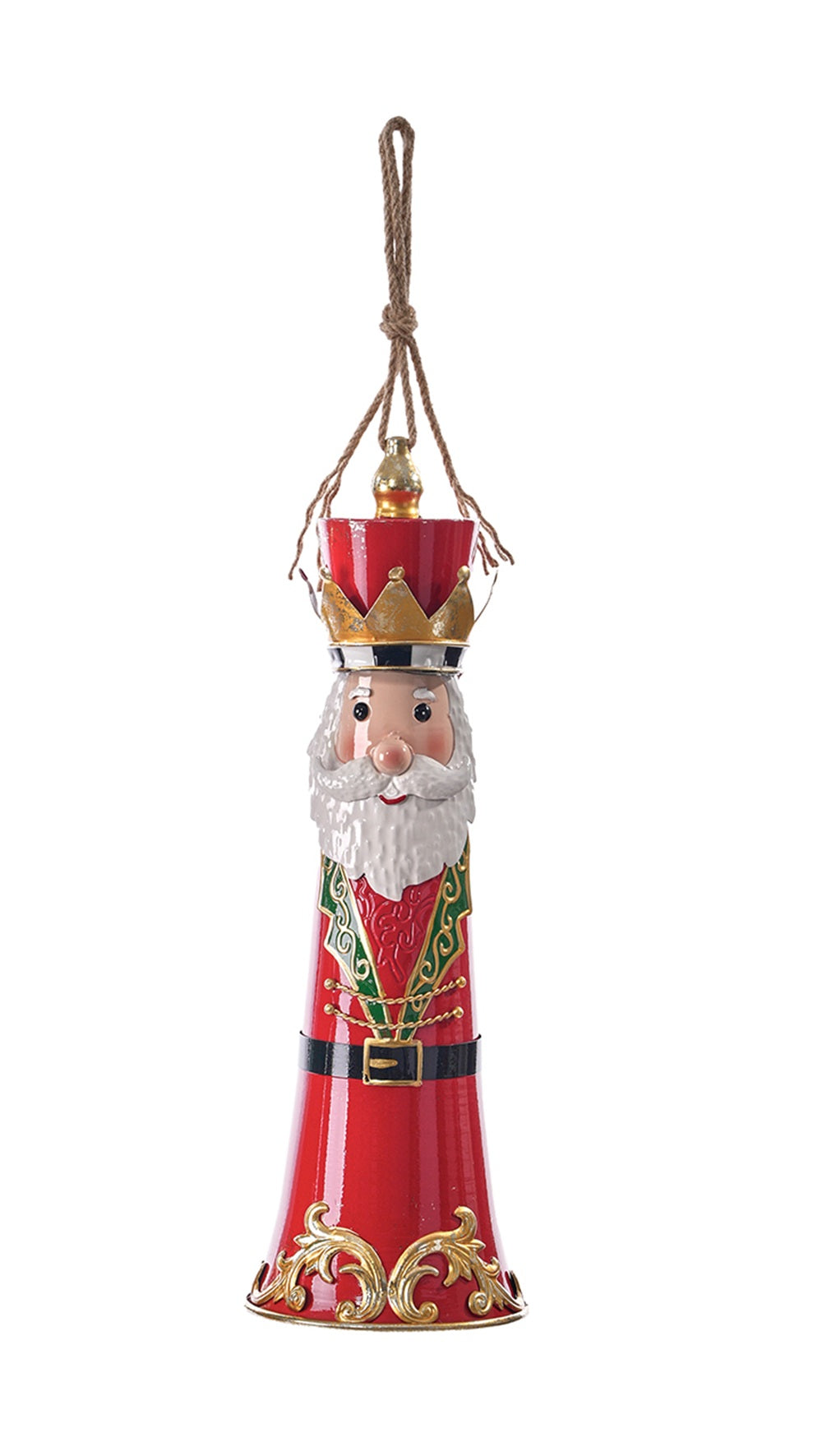 C26773 | Metal Santa/Snowman Nutcracker Bell Hang | 2 Asst