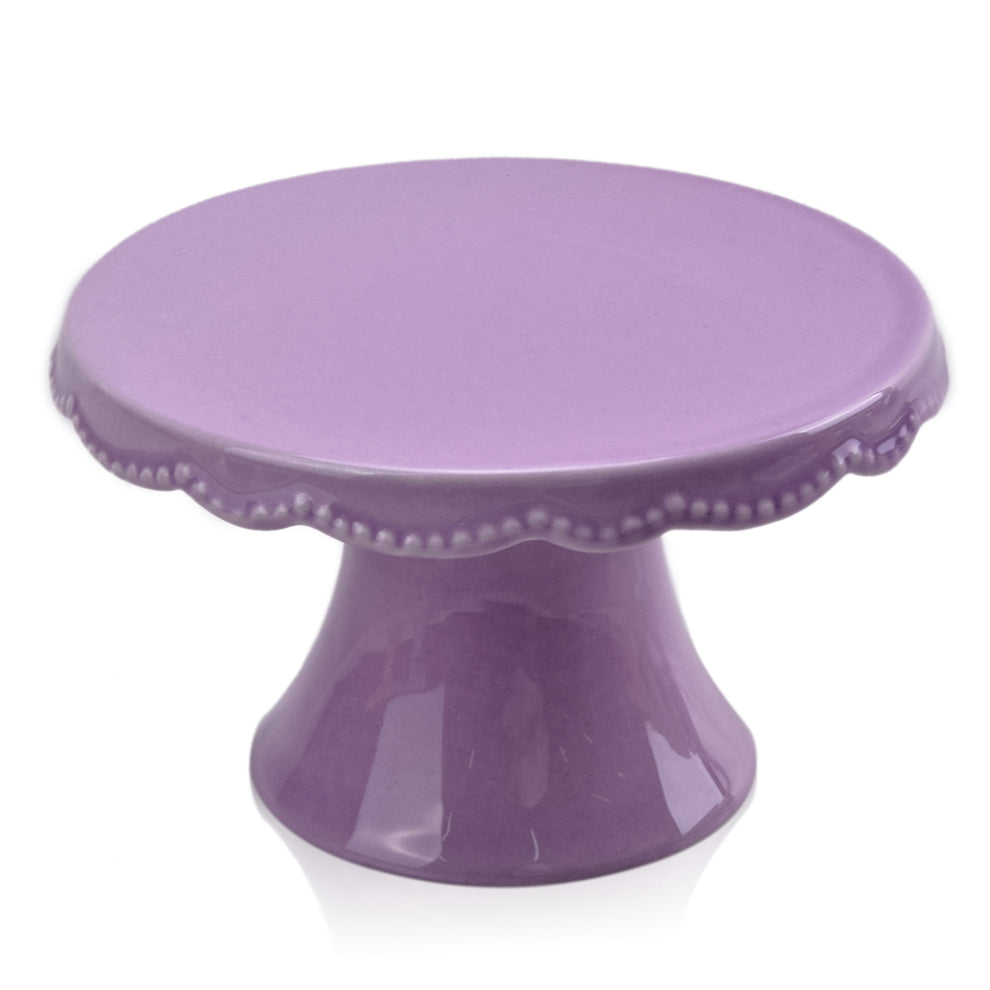 CE07036PR | 3.2"H x 5.6"D | Easter Cake Plate | Purple