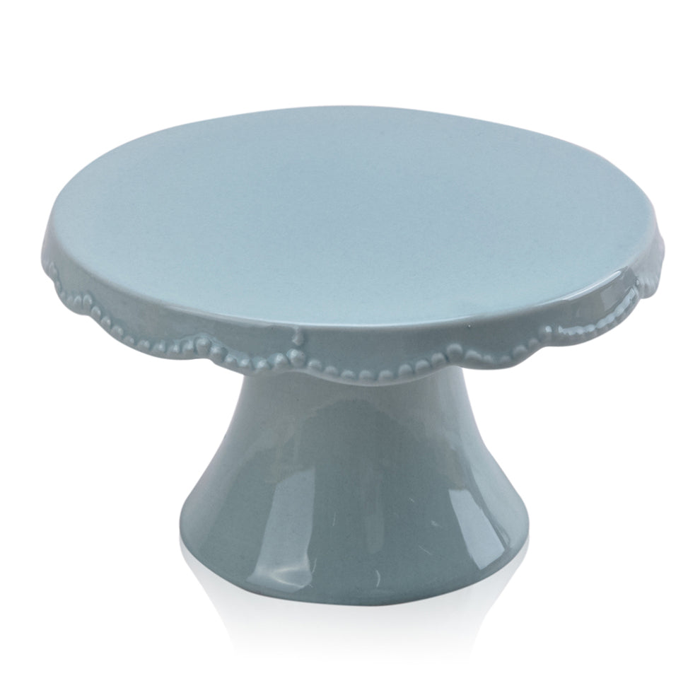 CE07037BL | 3.2"H x 5.6"D | Easter Cake Plate | Blue