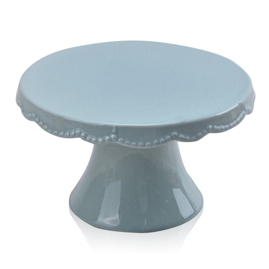 CE07037BL | 3.2"H x 5.6"D | Easter Cake Plate | Blue