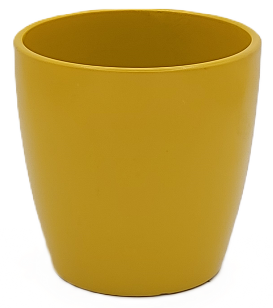 CJ2157LSF Round Dark Yellow Ceramic Pot