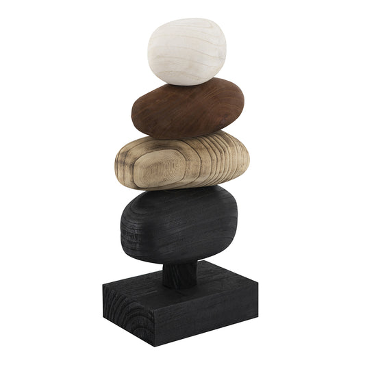 D9302 | 8.5" x 20" | Stacked Paulownia Wood Pebble Sculpture