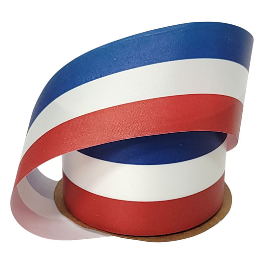 DK4076 | 2-3/4" | Flora-Satin | Red/White/Blue | 50yds