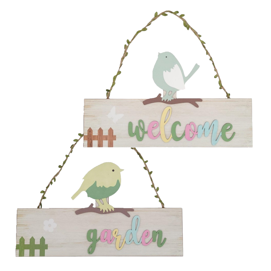 E22190 | Bird Welcome/Garden Hanger | 2 Assorted - A&B Wholesale Market Inc
