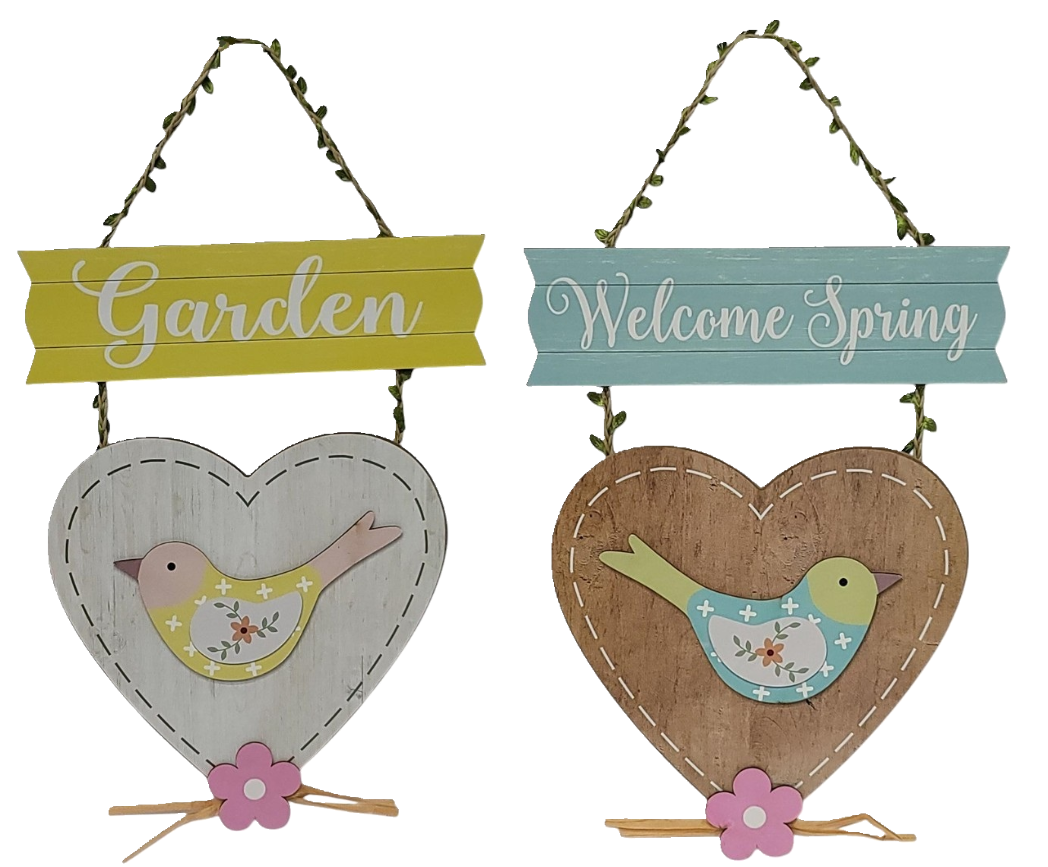 E22189 Spring Bird/Heart Hanger 2A
