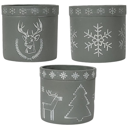 C21476 Resin Snowflake/Deer Pot 3A