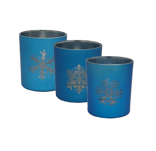 C22362 | Blue Snowflake Jar | 3 Assorted