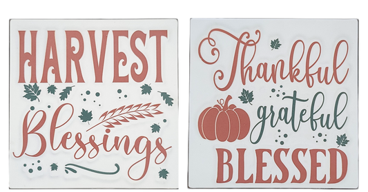 A22113 Harvest/Blessed Block Sign