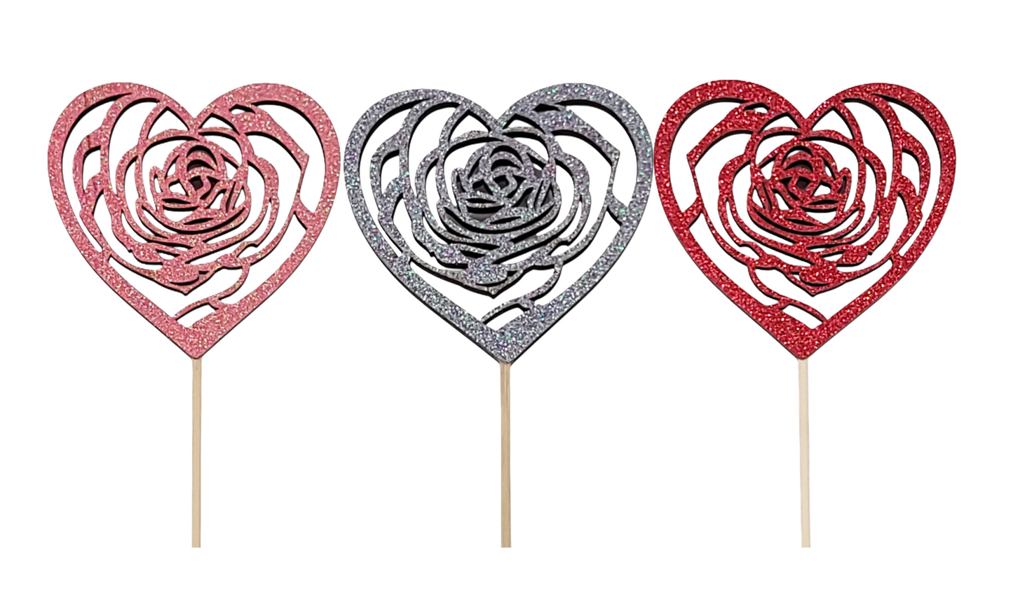 931050AST | ROSE CUTOUT PICK | 3 ASSORTED STYLES | 12PCS/CASE