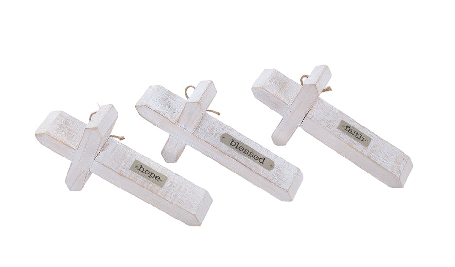 E25115 | Wood Word Cross Block | 3 Asst