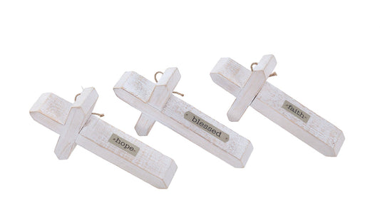 E25115 | Wood Word Cross Block | 3 Asst