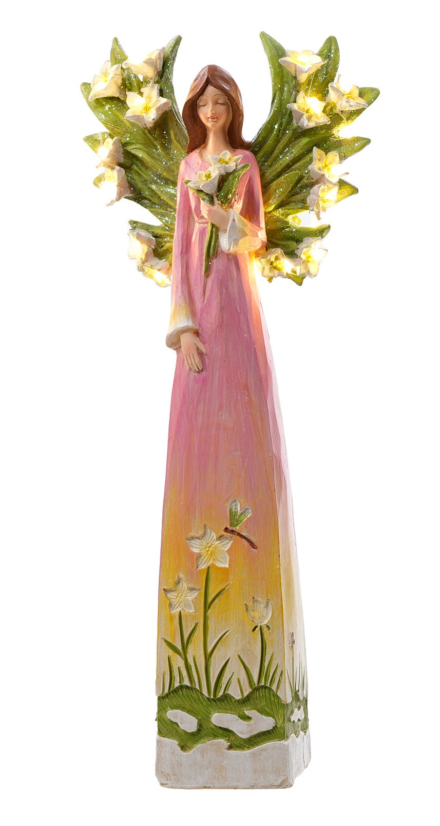 E26292 | Large Resin Garden LED Angel | 2 Asst - A&B Wholesale Market Inc