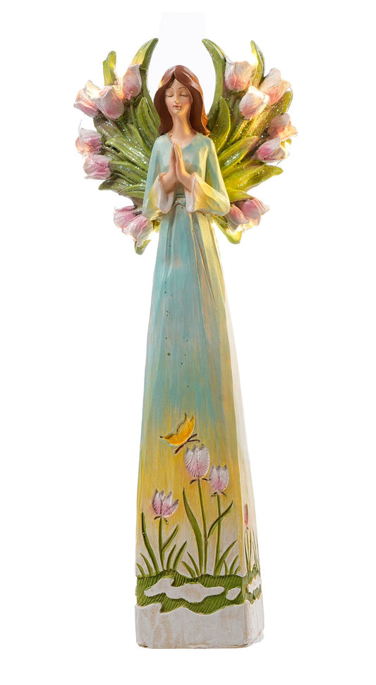 E26292 | Large Resin Garden LED Angel | 2 Asst - A&B Wholesale Market Inc