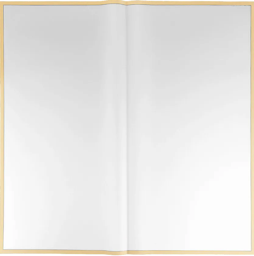 F286697 | Floral Paper with Gold Edge | White | 20 Sheets/Pkg
