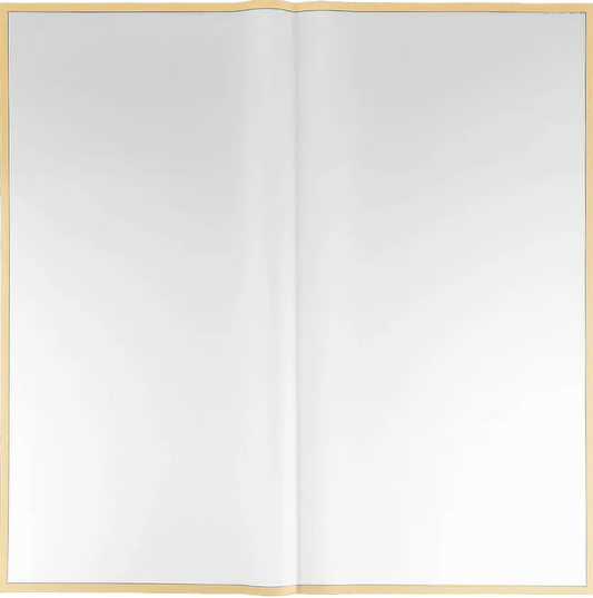 F286697 | Floral Paper with Gold Edge | White | 20 Sheets/Pkg