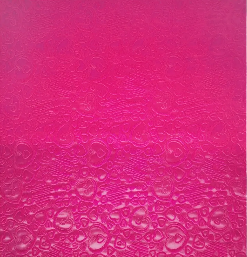 F287712 | Heart Embossed Velvet Floral Paper | Fuchsia | 20 Sheets/Pkg
