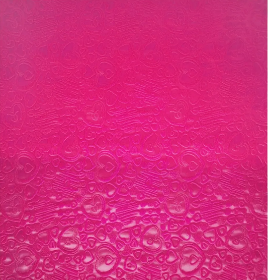 F287712 | Heart Embossed Velvet Floral Paper | Fuchsia | 20 Sheets/Pkg