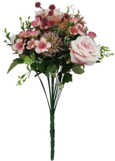 FB190282   17.75"L Rose/Spirea/Fern Bush Bouquet